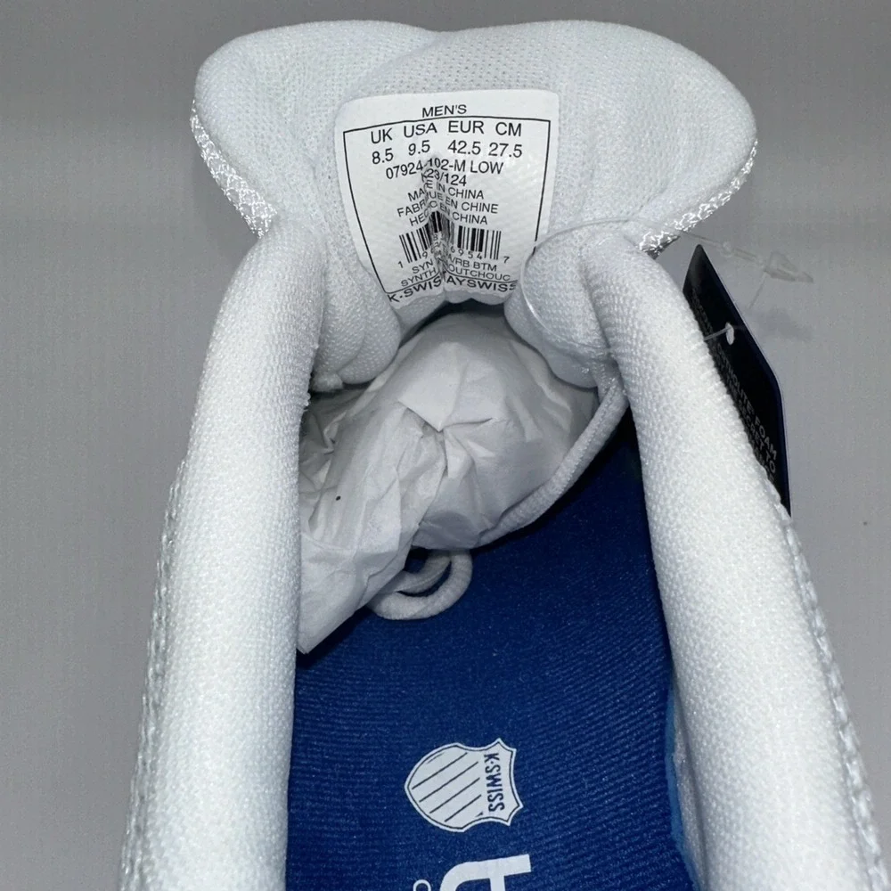 K-Swiss Men's‎ Tubes Sport Athletic Shoes – White/Black – Size 8.5- NEW